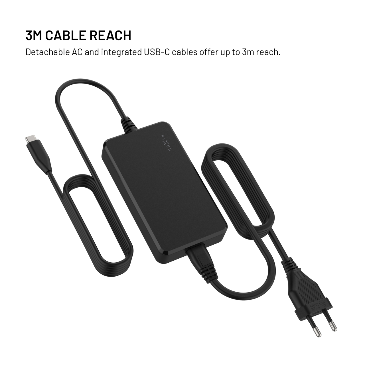 Nabíjecí adaptér FIXED GaN USB-C 100W černý
