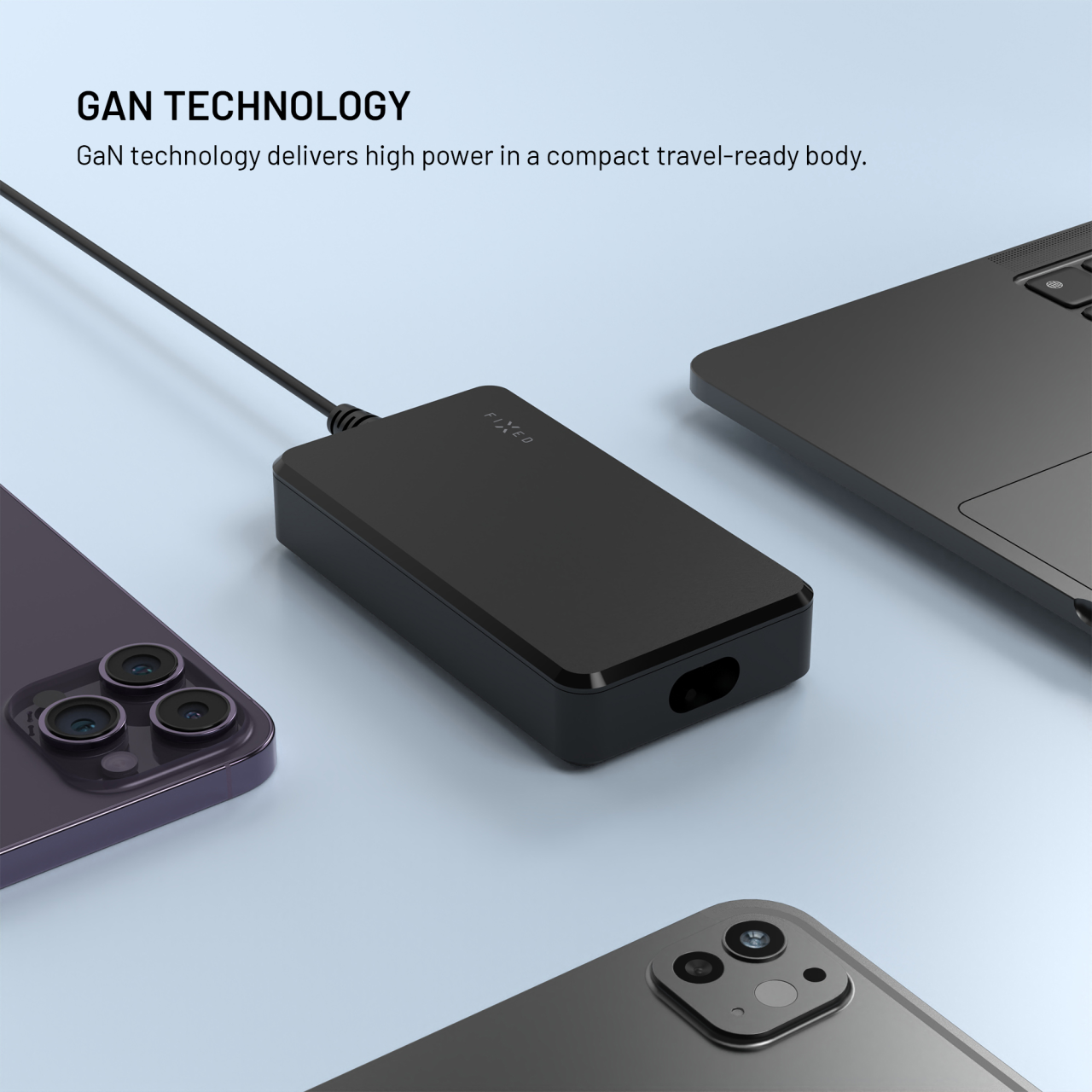 Nabíjecí adaptér FIXED GaN USB-C 100W černý