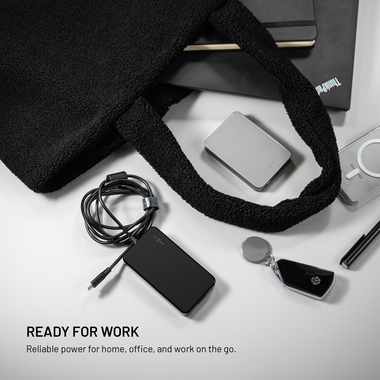 Nabíjecí adaptér FIXED GaN USB-C 100W černý
