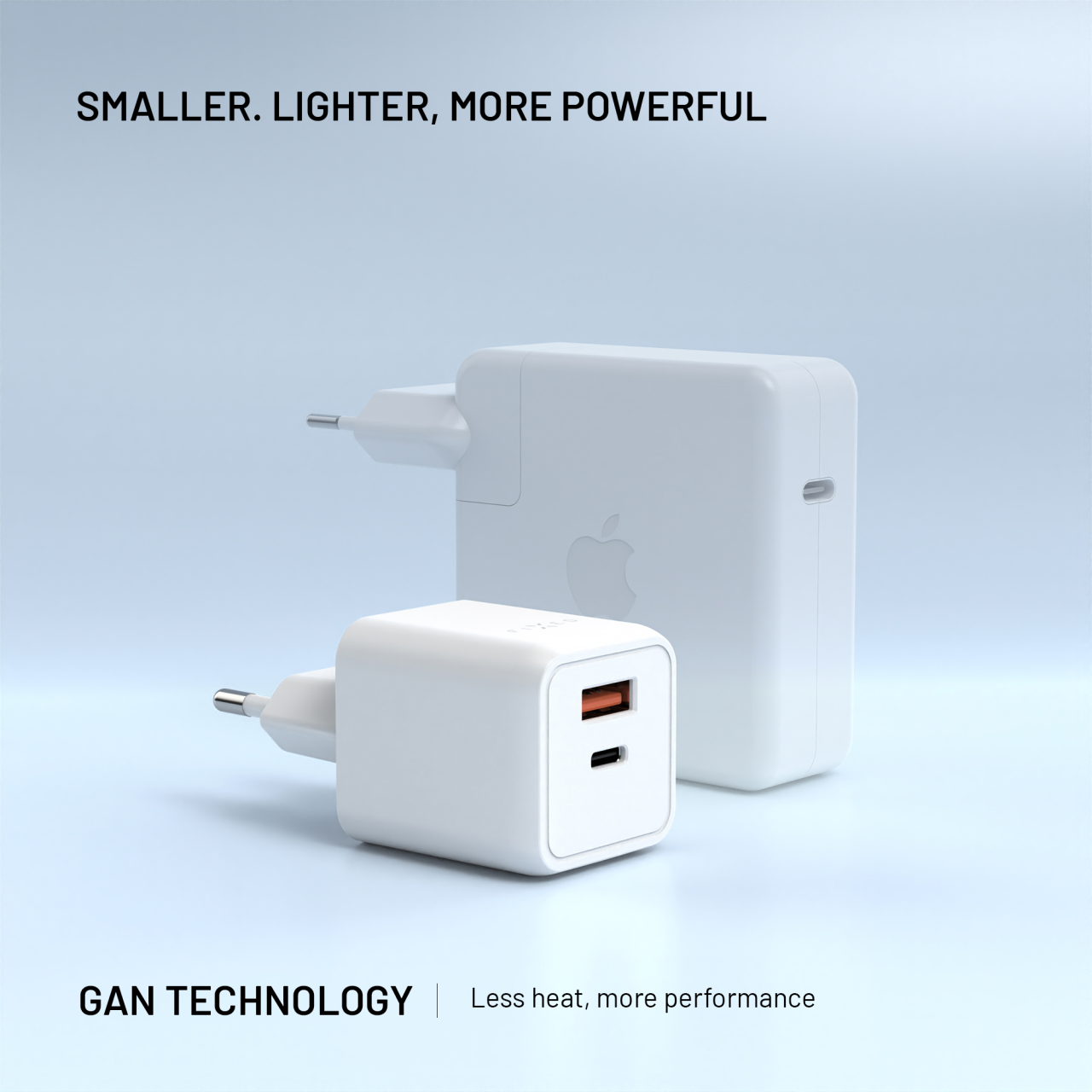 GaN nabíječka do sítě 45W s USB-C a USB výstupem a podporou PD - Fixed Mini, bílá