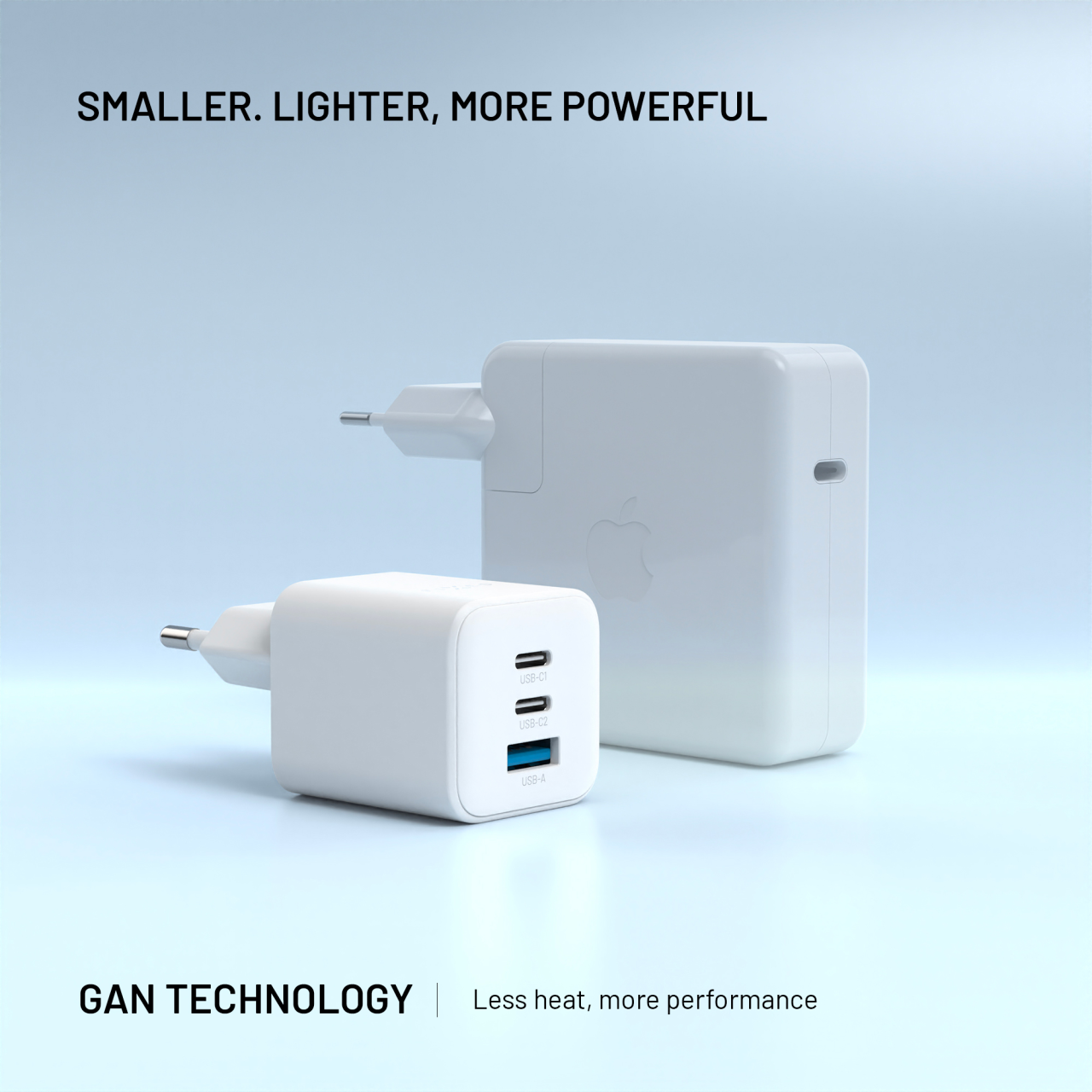 Síťová GaN nabíječka FIXED Mini s 2xUSB-C a USB výstupem, podpora PD, 65W, bílá