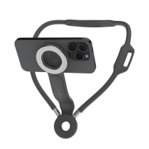 Držák telefonu na krk FIXED Creator Neck Phone Holder s podporou MagSafe, šedý