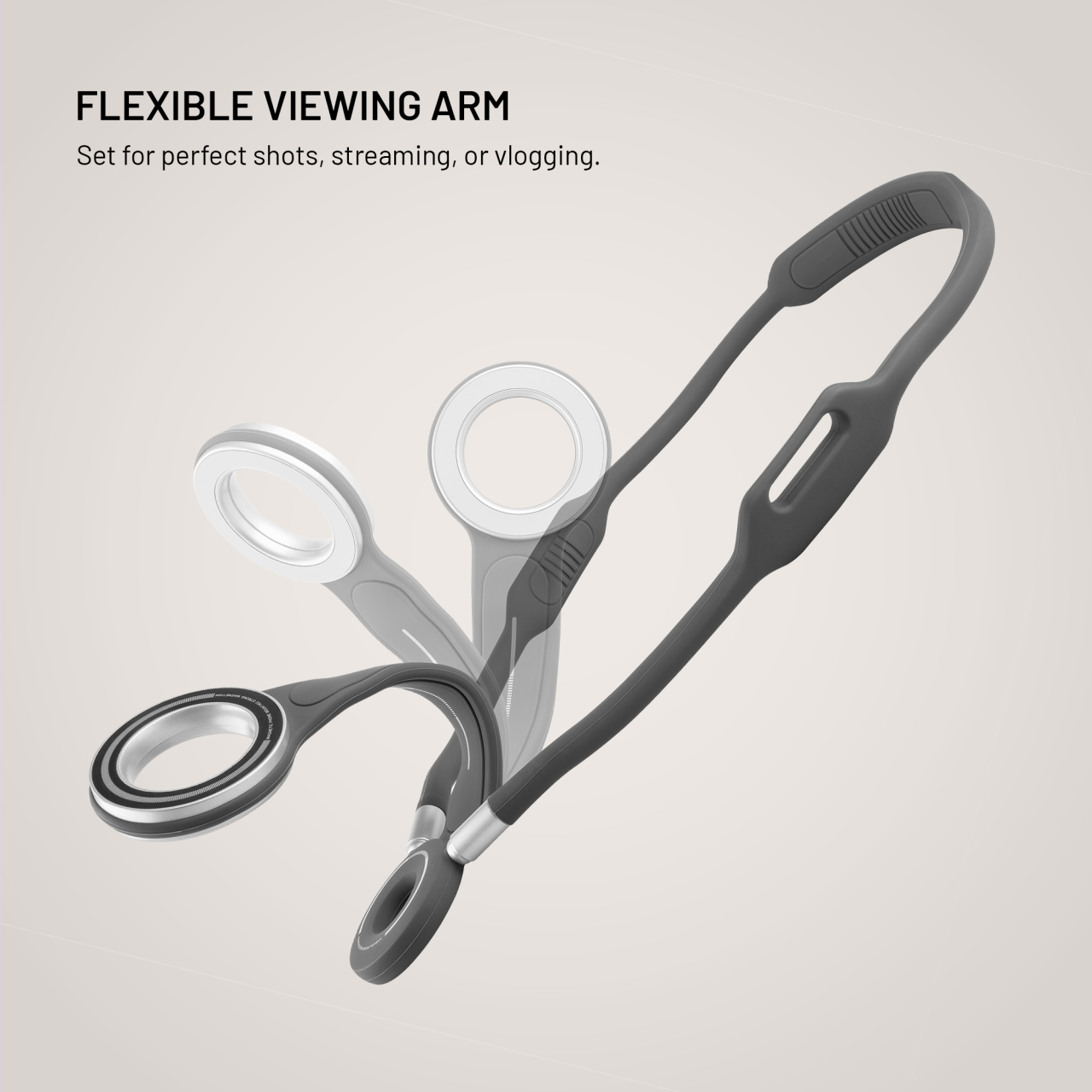 Držák telefonu na krk FIXED Creator Neck Phone Holder s podporou MagSafe, šedý