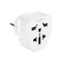 Adaptér FIXED EU Adapter 2 pro zapojení UK, US, AUS nabíječek do EU zásuvek, bílý