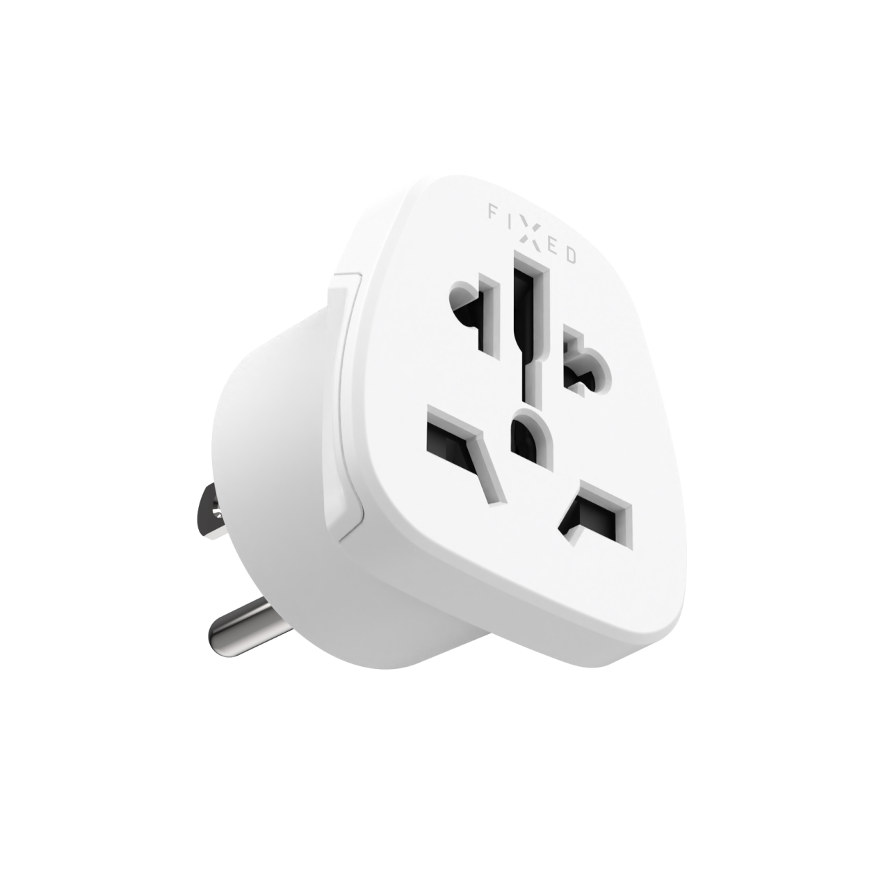 FIXED Adaptér USA Adapter pro zapojení UK, US, AUS nabíječek do USA zásuvek, bílý