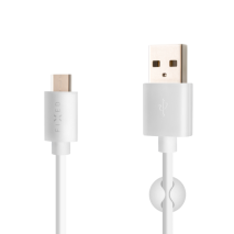 FIXED Dlouhý datový a nabíjecí kabel s konektory USB/USB-C, USB 2.0, 2 metry, bílý