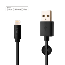 FIXED Dlouhý datový a nabíjecí kabel s konektory USB/Lightning, 2 metry, MFI certifikace, černý