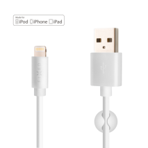 FIXED Dlouhý datový a nabíjecí kabel s konektory USB/Lightning, 2 metry, MFI certifikace, bílý