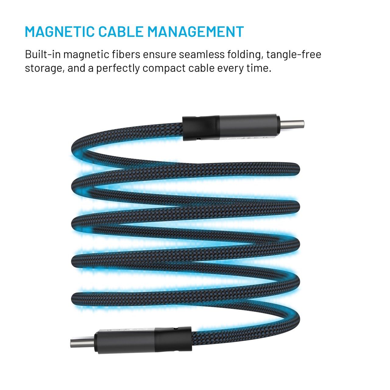 FIXED Magnetický nabíjecí a datový opletený kabel s konektory USB-C/USB-C a podporou PD, 1.2m, USB 2.0, 240W, šedý
