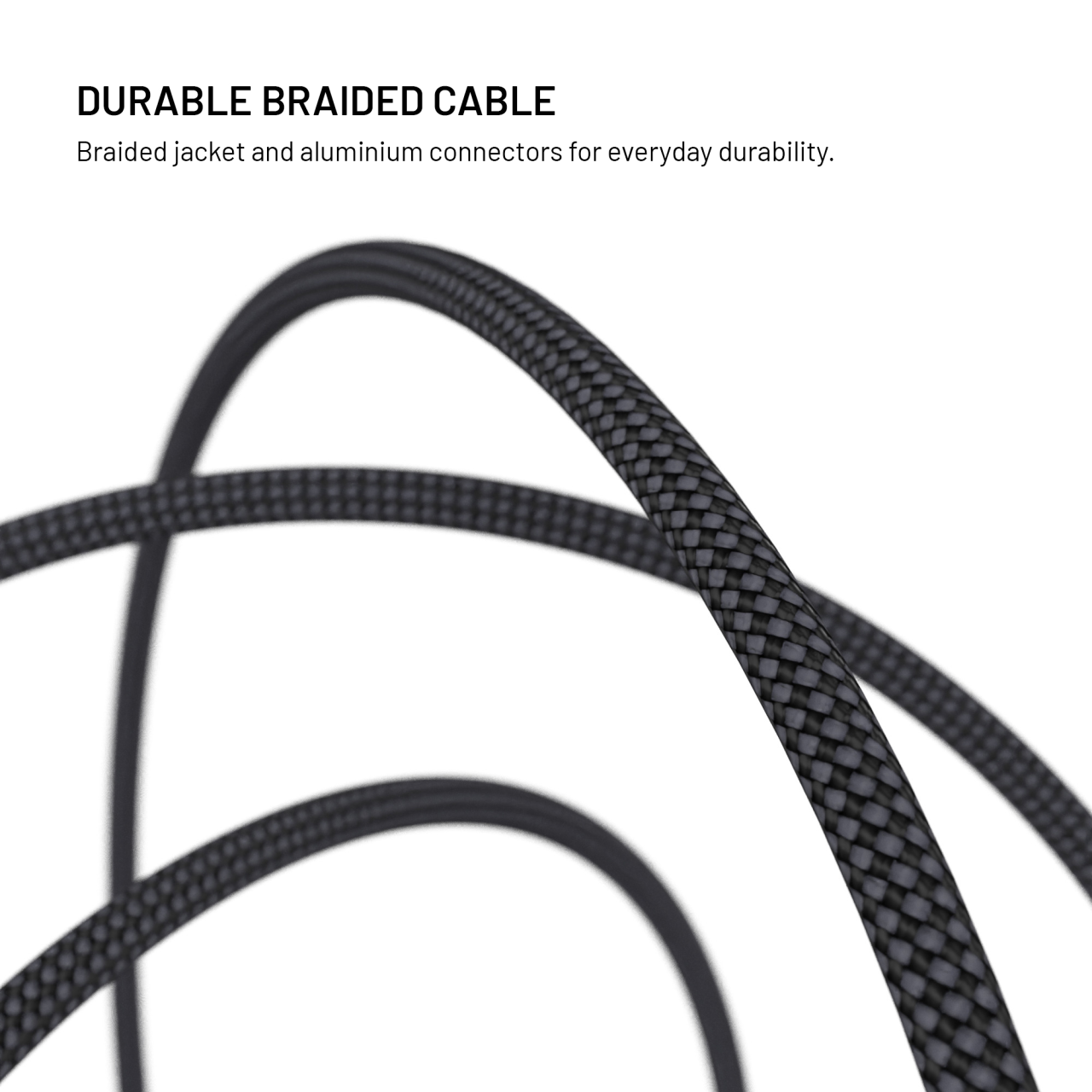 Krátký opletený kabel s konektory USB-C/USB-C, PD 3.1, 0.35m, USB4 Gen3 40Gbps, 8K60Hz, 240W - Fixed Media Cable, černý