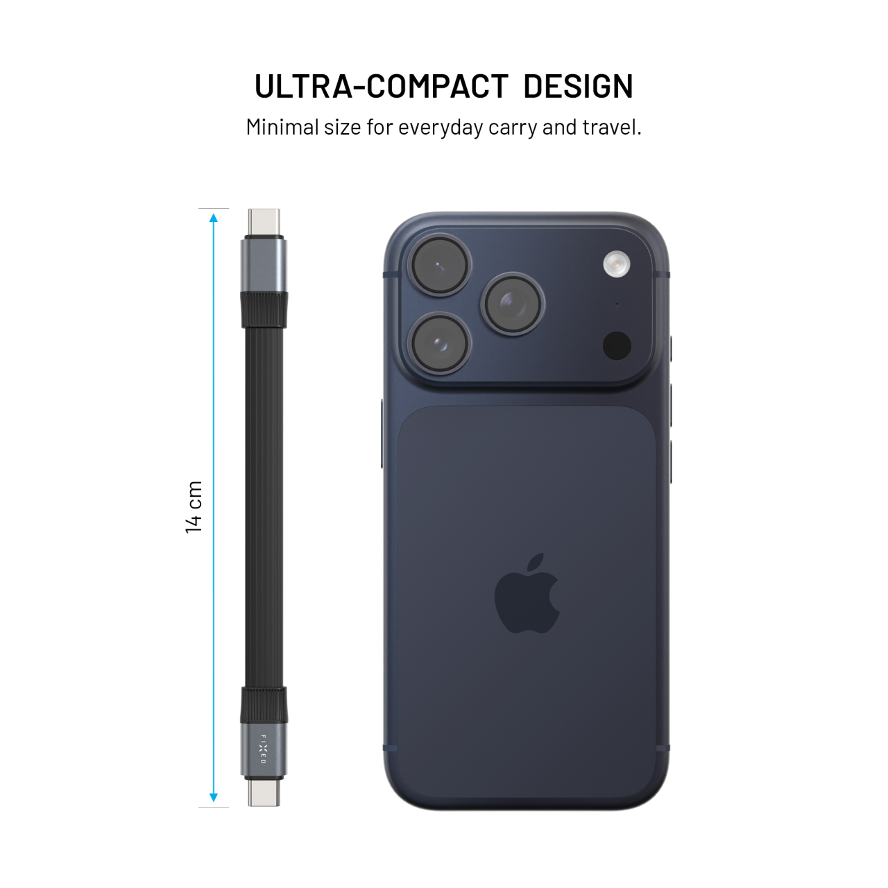 Kabel FIXED Clip USB-C/USB-C 240W černý