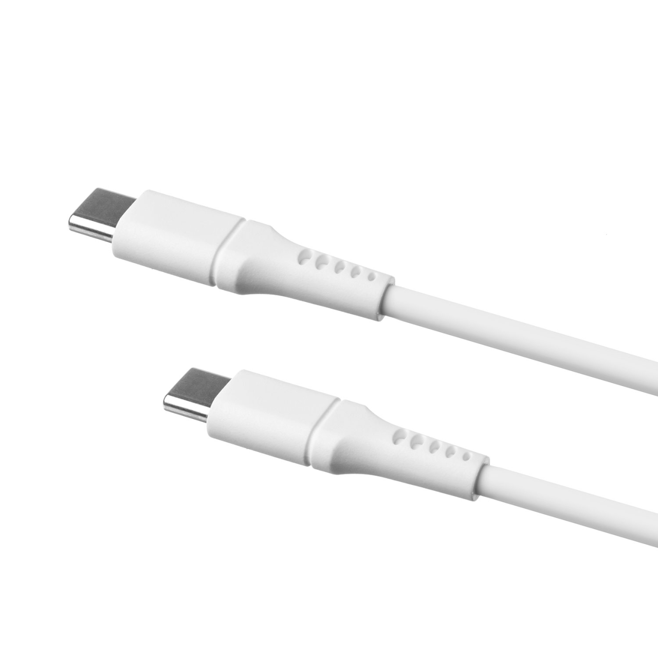 FIXED Krátký nabíjecí a datový Liquid silicone kabel s konektory USB-C/USB-C a podporou PD, 0.5m, USB 2.0, 60W, bíly