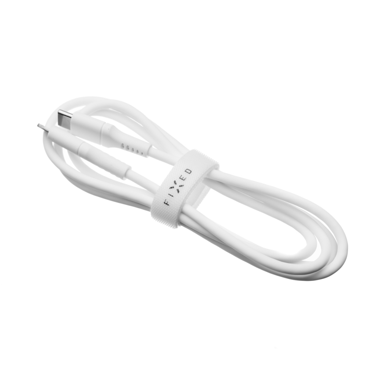 FIXED Dlouhý nabíjecí a datový Liquid silicone kabel s konektory USB-C/USB-C a podporou PD, 2m, USB 2.0, 60W, bílý