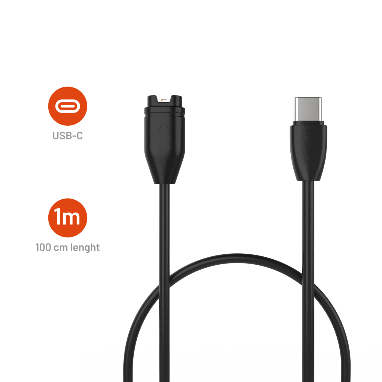 FIXED Nabíjecí USB-C kabel pro smartwatch Garmin Fenix 5/6/7/7X/8, Epix, Venu 2/3/3S, Vívoactive 3/4/5, černý