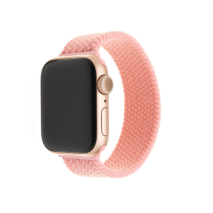 FIXED Elastický nylonový řemínek Nylon Strap pro Apple Watch 42/44/45/46/49mm, velikost XL, růžový