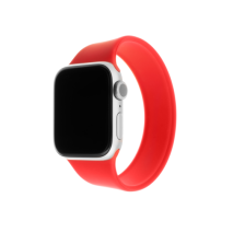 FIXED Elastický silikonový řemínek Silicone Strap pro Apple Watch 42/44/45/46/49mm, velikost S, červený