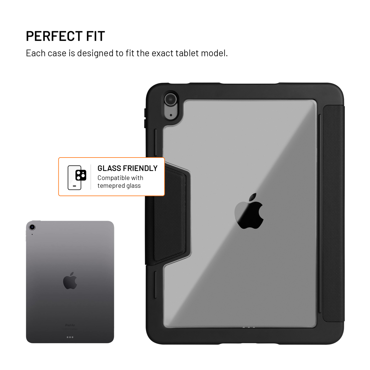 Odolné pouzdro se stojánkem FIXED Enduro pro Apple iPad 10,9" (2022)/iPad 11" (2025), černé