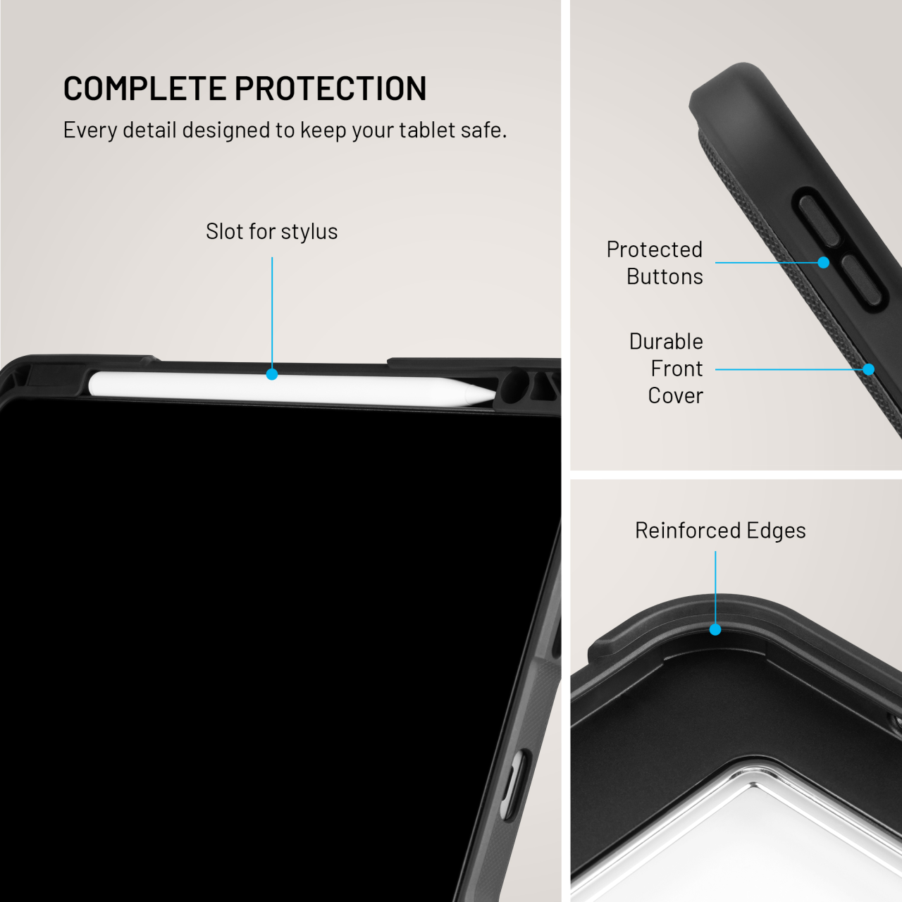 Odolné pouzdro se stojánkem FIXED Enduro pro Apple iPad Pro 12.9" (2018-2022)/iPad Air 13" (2024/2025), černé