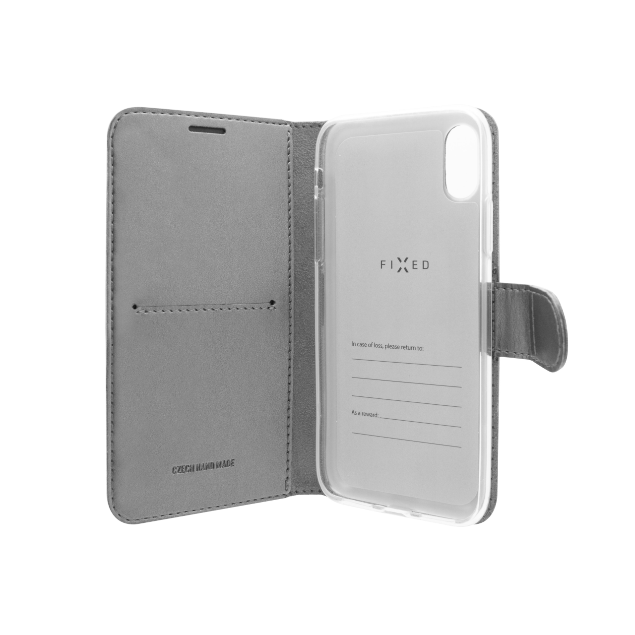 FIXED Pouzdro typu kniha FIT Shine pro Apple iPhone 13 Pro, antracitové