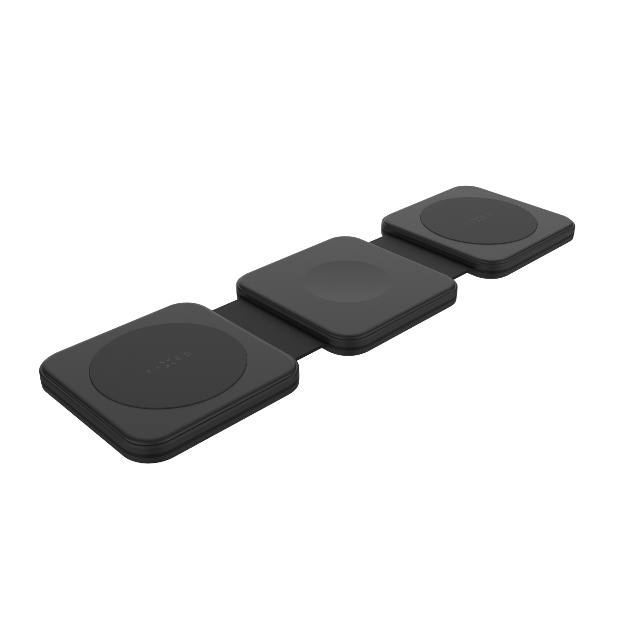 FIXED Bezdrátová skládací nabíječka 3v1 Flex for Samsung, 15W+3W+15W, černá