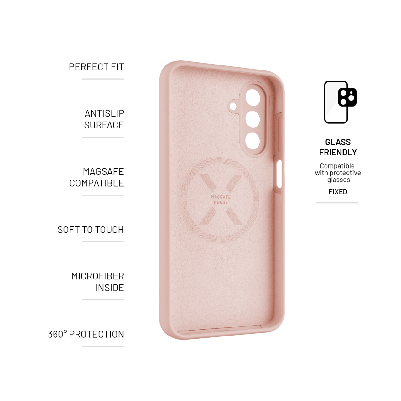 FIXED Zadní kryt MagFlow s podporou MagSafe pro Samsung Galaxy A26 5G, růžový