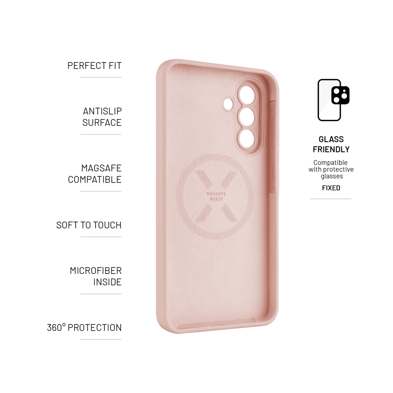 FIXED Zadní kryt MagFlow s podporou MagSafe pro Samsung Galaxy A36 5G, růžový