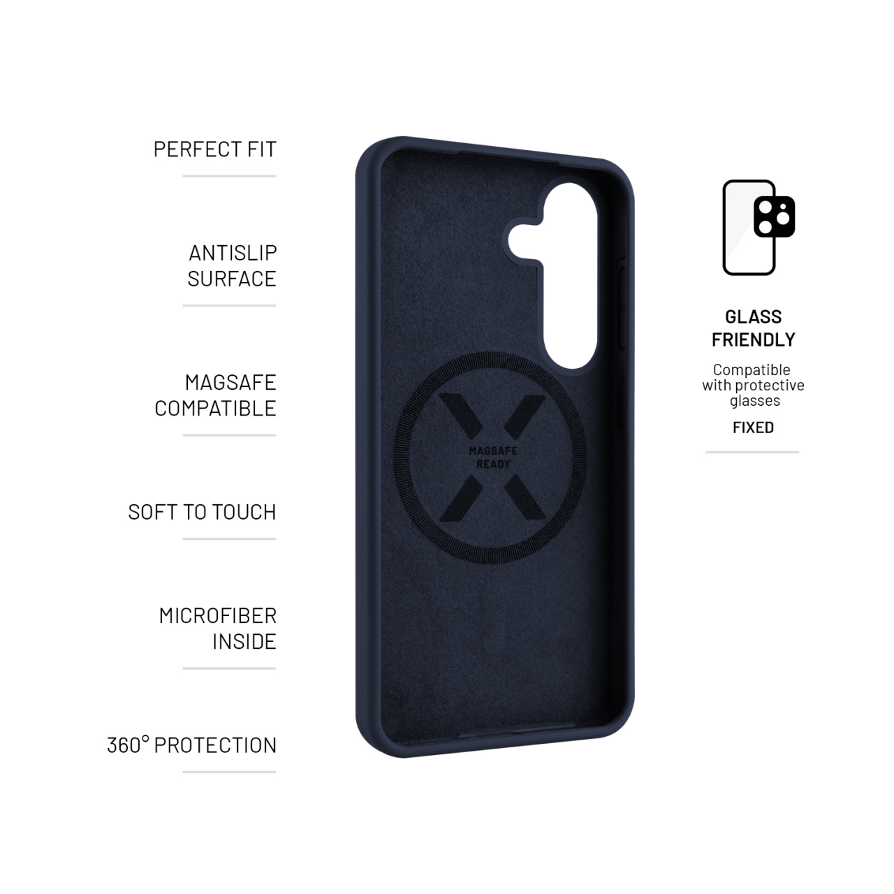 FIXED Zadní kryt MagFlow s podporou MagSafe pro Samsung Galaxy S25, modrý