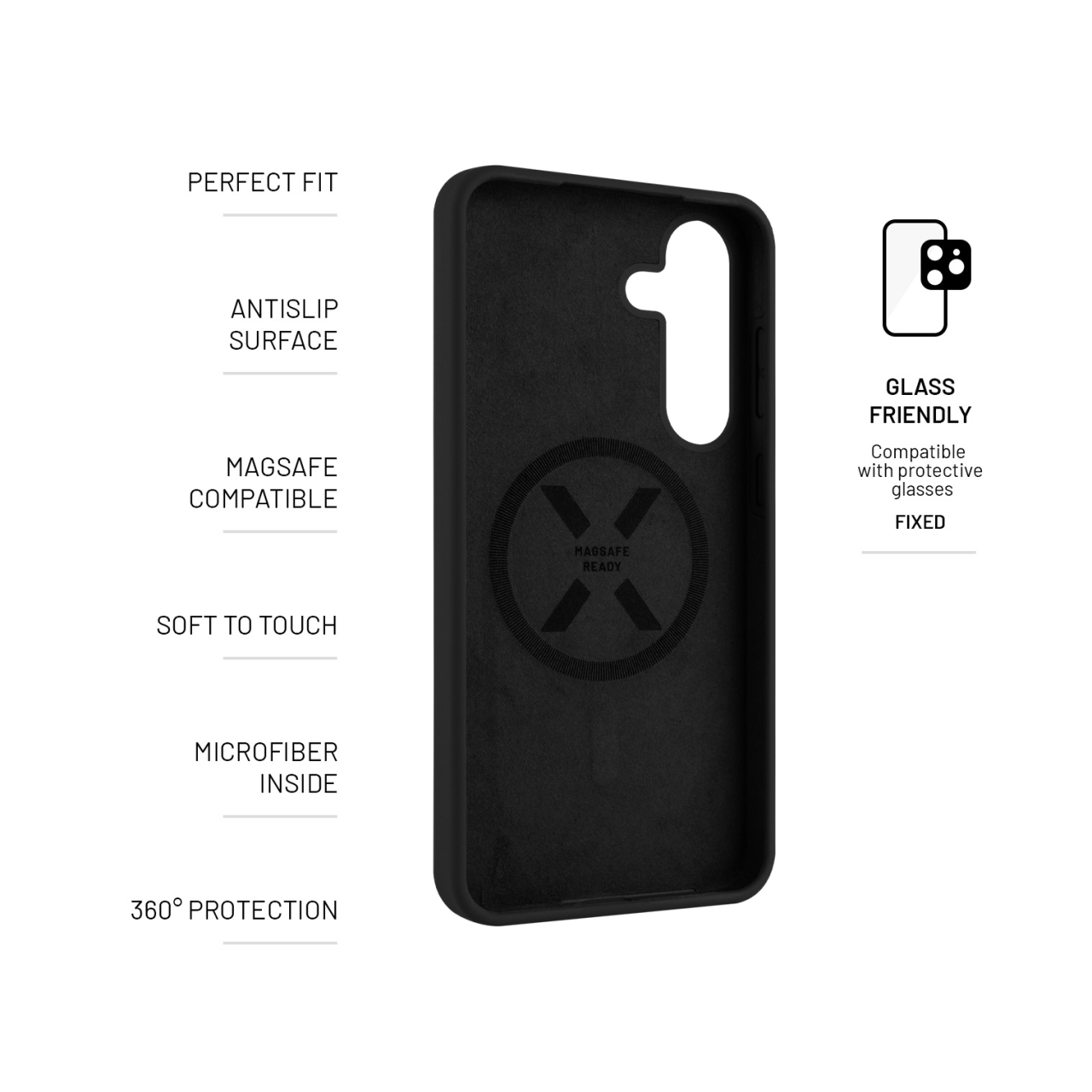 FIXED Zadní kryt MagFlow s podporou MagSafe pro Samsung Galaxy S25+, černý