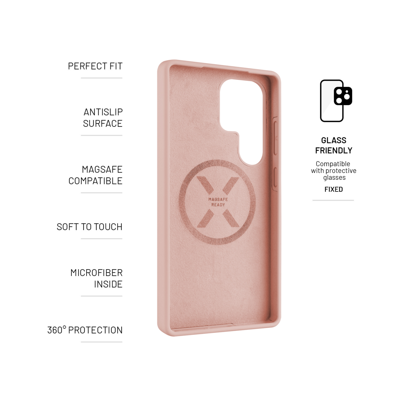 FIXED Zadní kryt MagFlow s podporou MagSafe pro Samsung Galaxy S25 Ultra, růžový