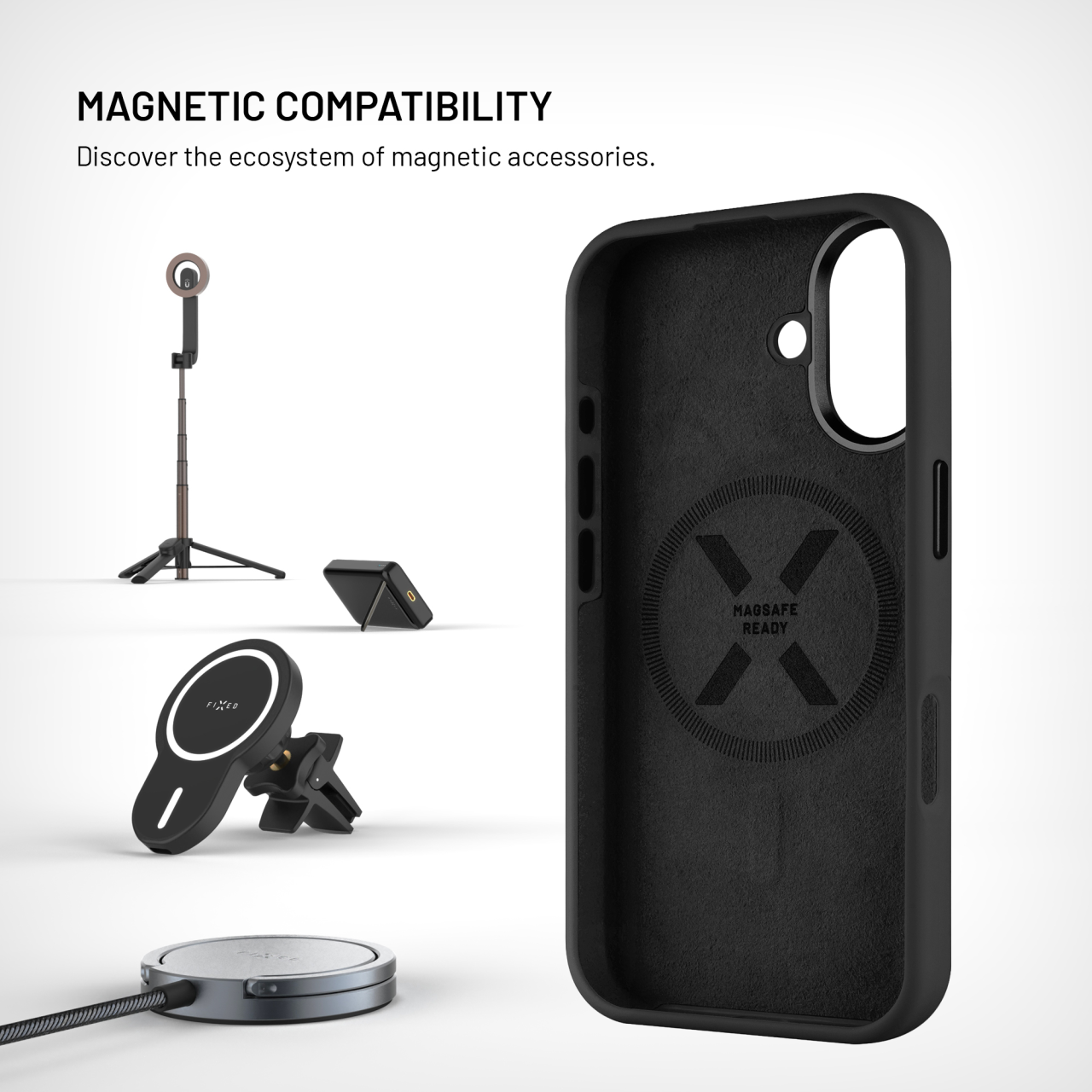 FIXED MagFlow iPhone 17 – černý zadní kryt MagSafe