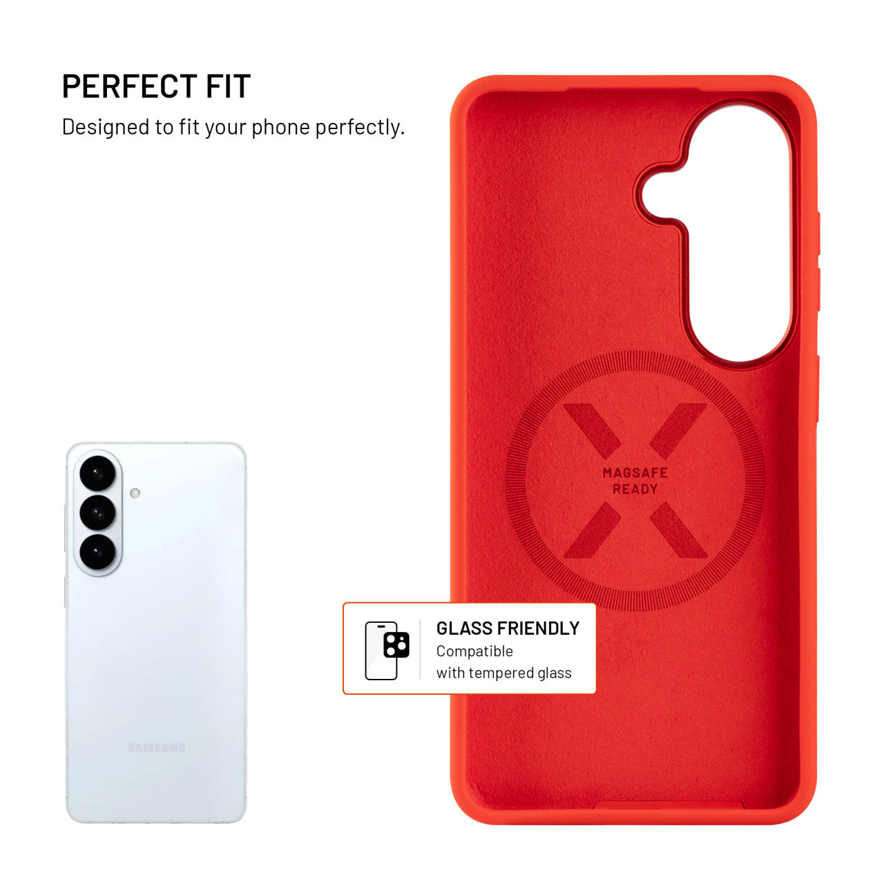Zadní kryt FIXED MagFlow s podporou MagSafe pro Samsung Galaxy S26, červený