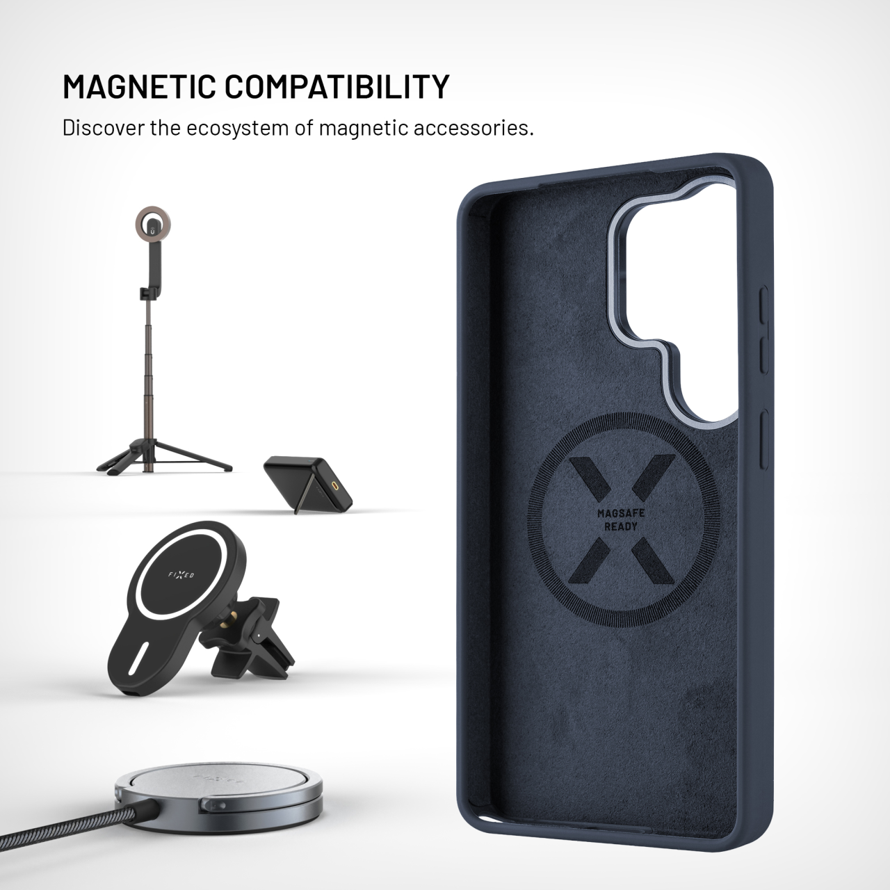 Zadní kryt FIXED MagFlow s podporou MagSafe pro Samsung Galaxy S26 Ultra, modrý