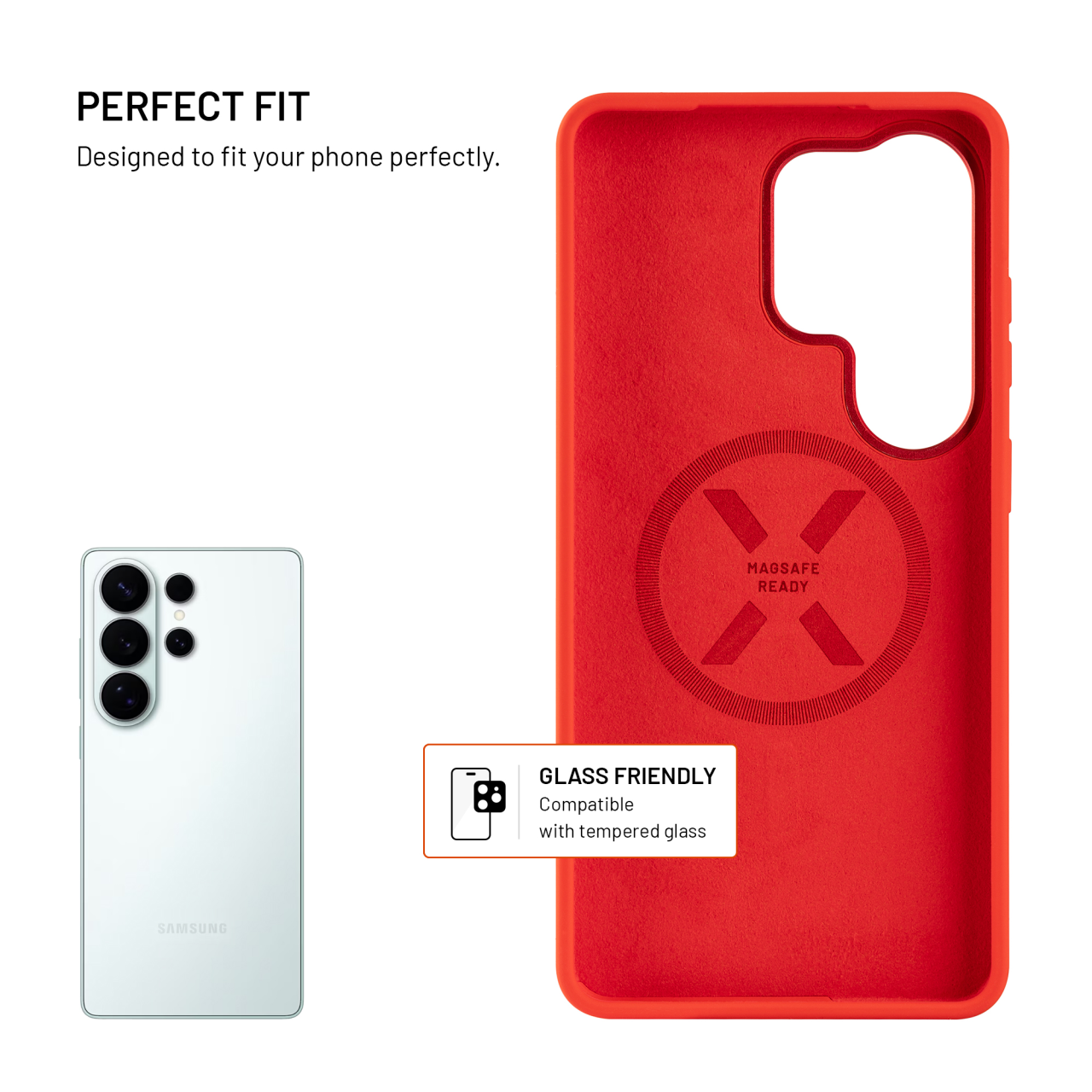 Zadní kryt FIXED MagFlow s podporou MagSafe pro Samsung Galaxy S26 Ultra, červený