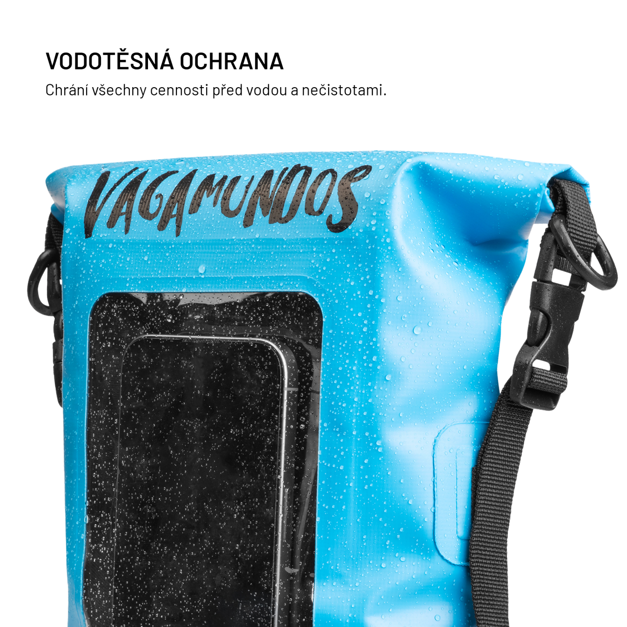 Voděodolný vak FIXED Float Bag s kapsou pro mobilní telefon 3L Vandrácký Speciál, modrý