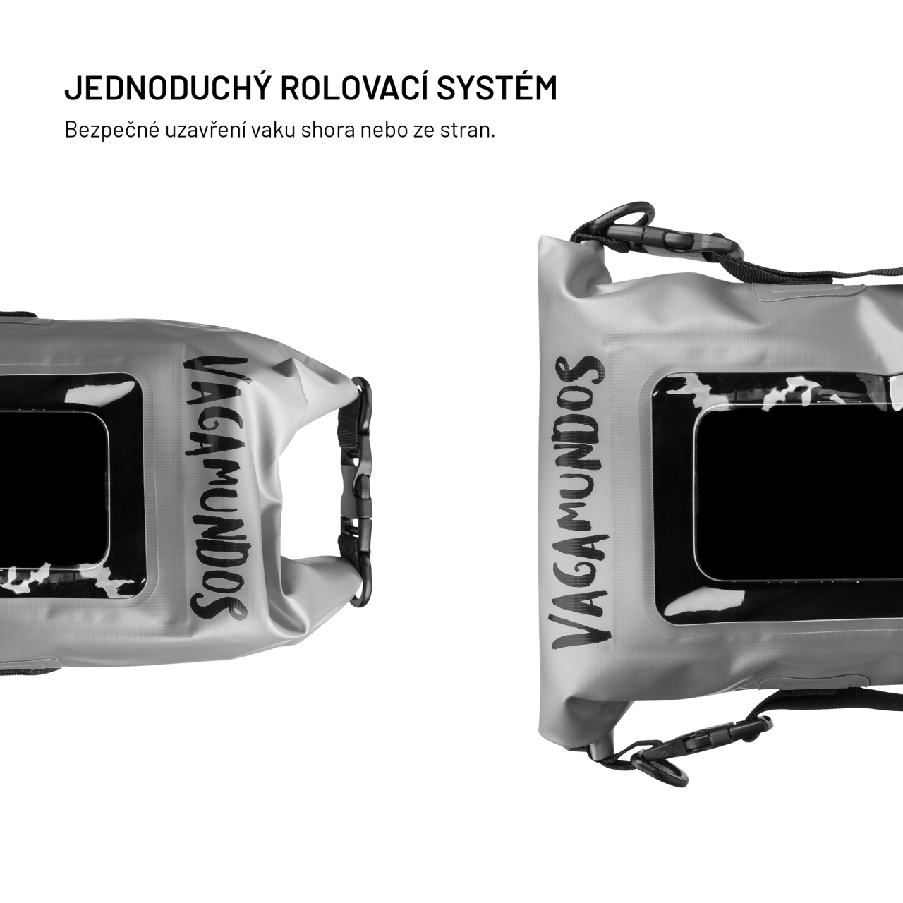 Voděodolný vak FIXED Float Bag s kapsou pro mobilní telefon 3L Vandrácký Speciál, šedý