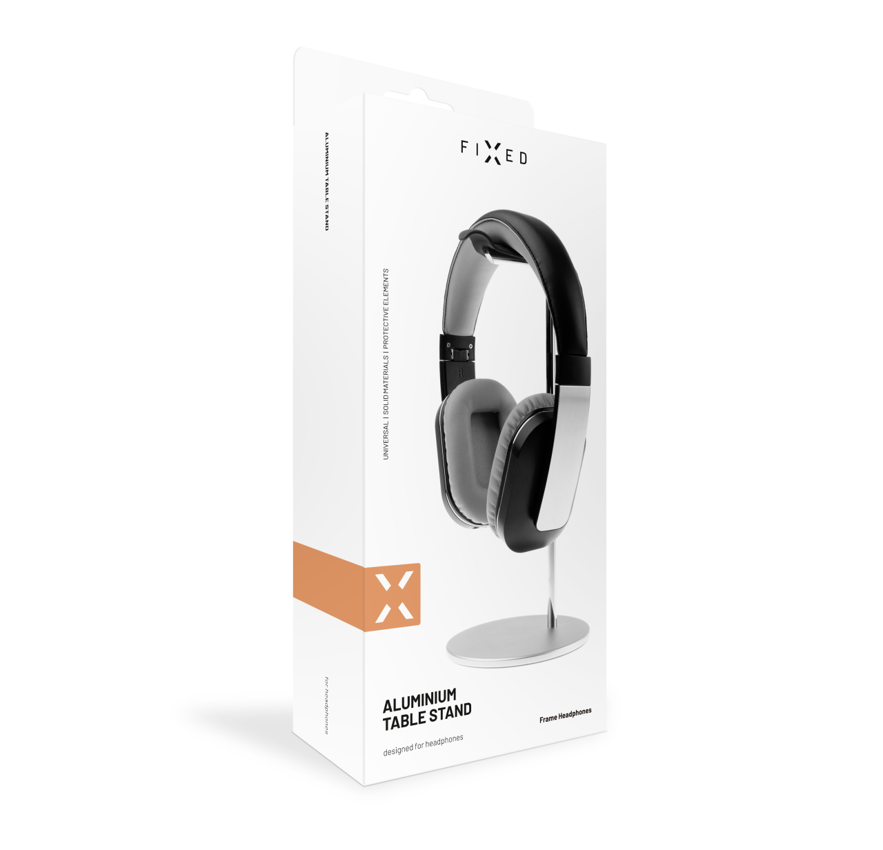 FIXED Hliníkový stojánek Frame Headphones na stůl pro náhlavní sluchátka, stříbrné