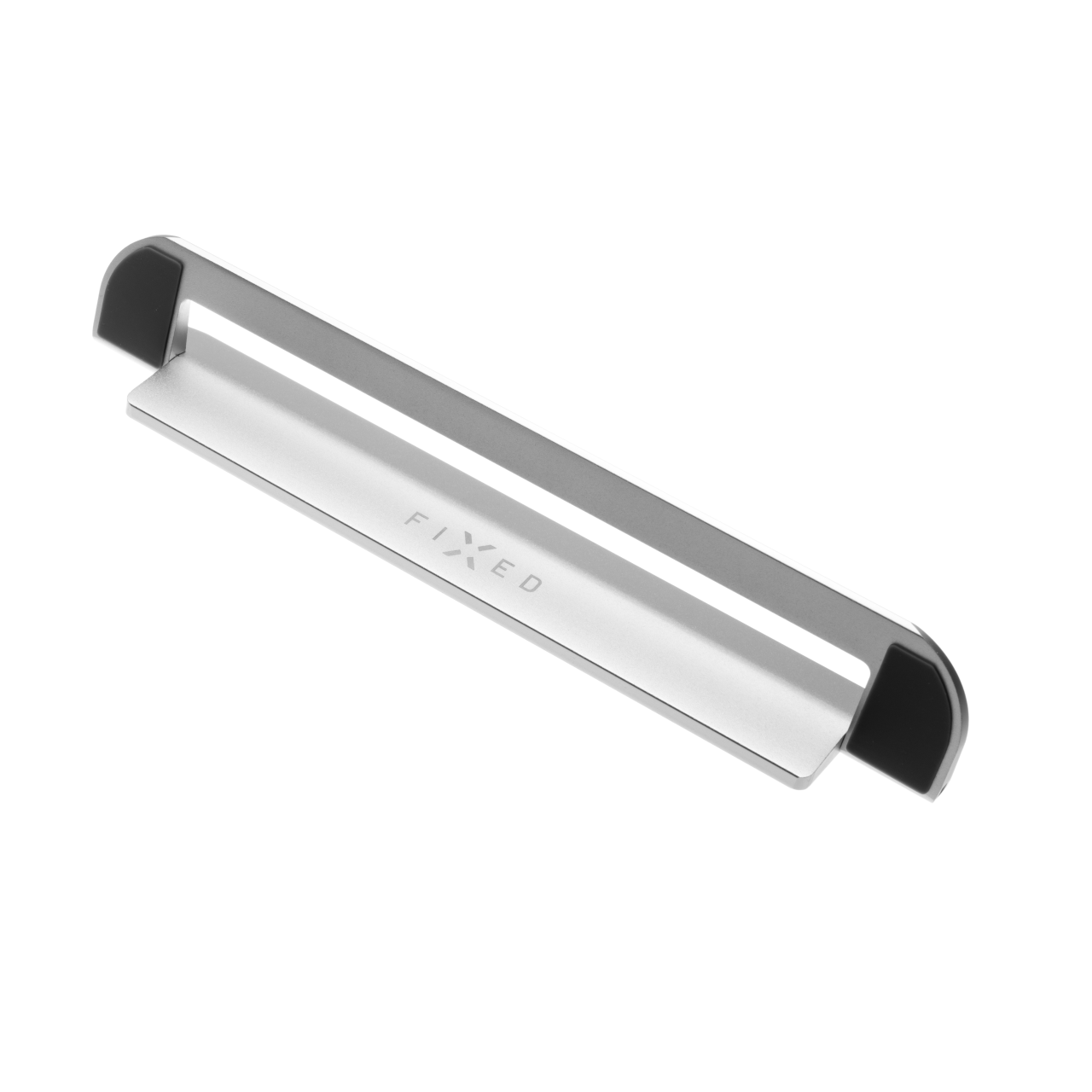 FIXED Nalepovací hliníkový stojánek Frame Mini pro notebooky a tablety, stříbrný