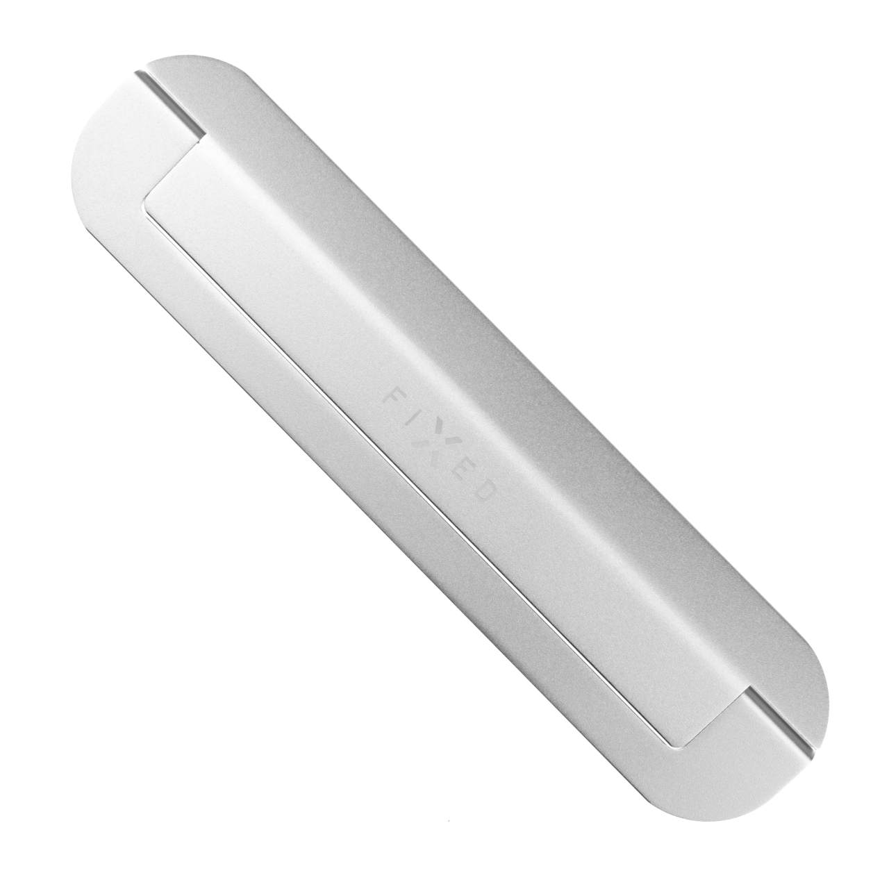 FIXED Nalepovací hliníkový stojánek Frame Mini pro notebooky a tablety, stříbrný