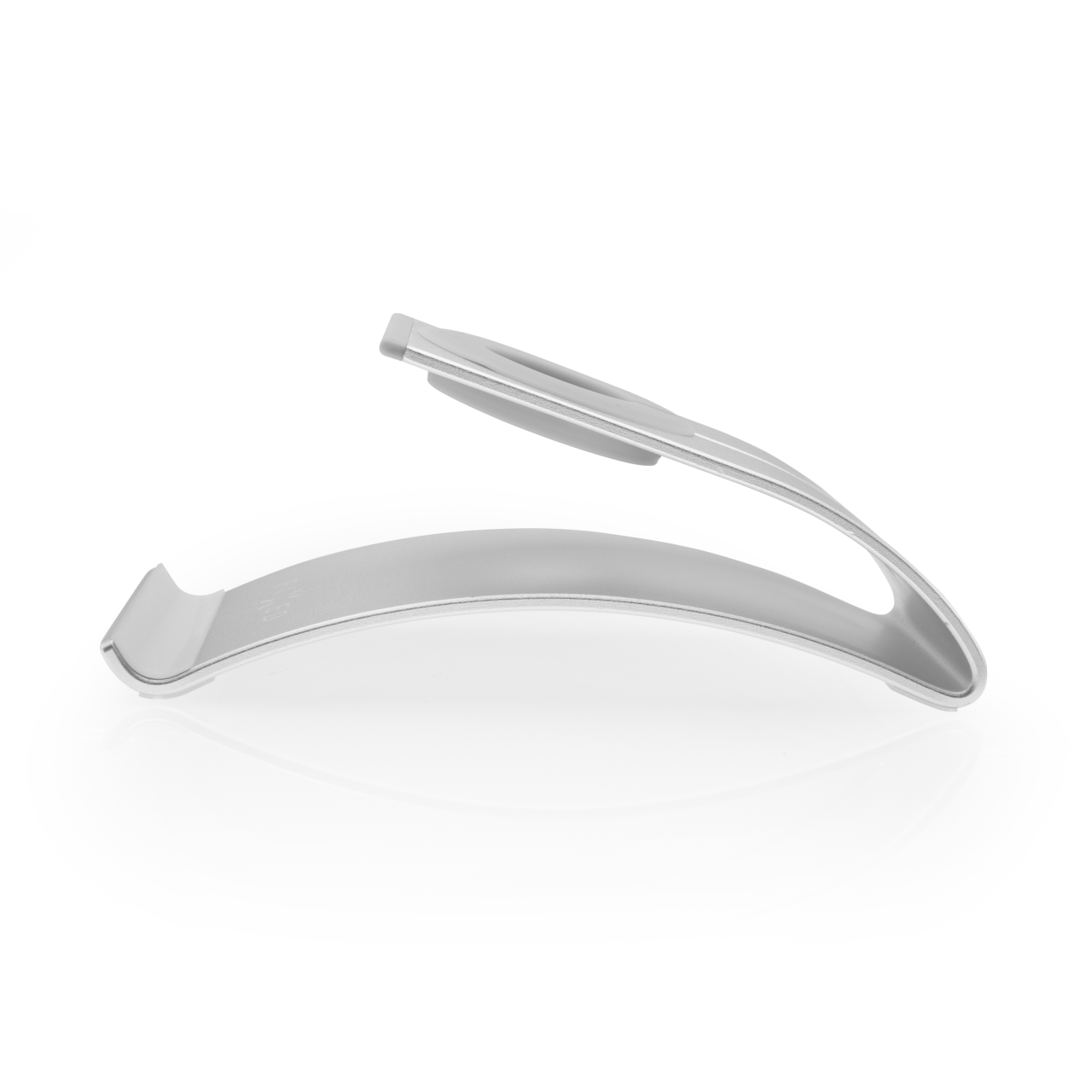 FIXED Hliníkový stojánek Frame Watch na stůl pro mobilní telefony, tablety a hodinky Apple Watch, stříbrný