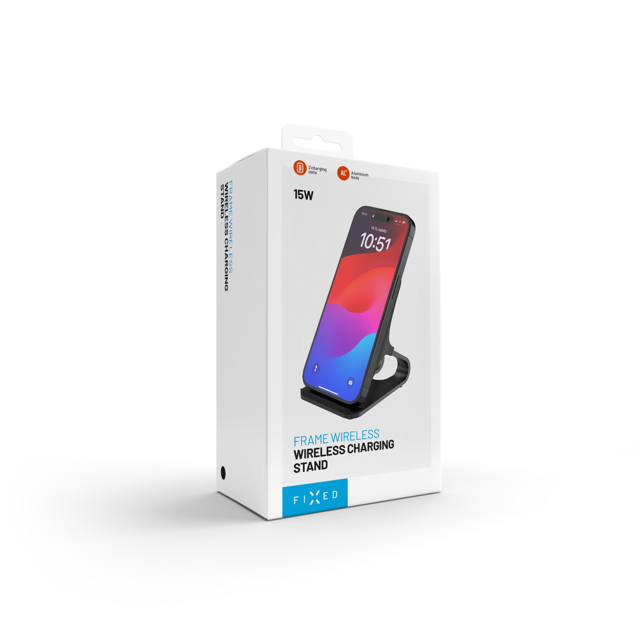 Stojánek s rychlým bezdrátovým nabíjením Frame Wireless, 15W - Fixed, černý