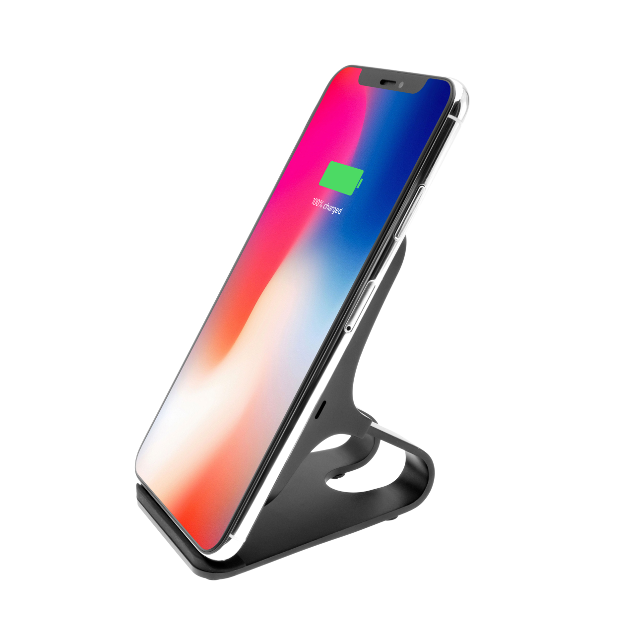 FIXED Stojánek s rychlým bezdrátovým nabíjením Frame Wireless, 15W, černý