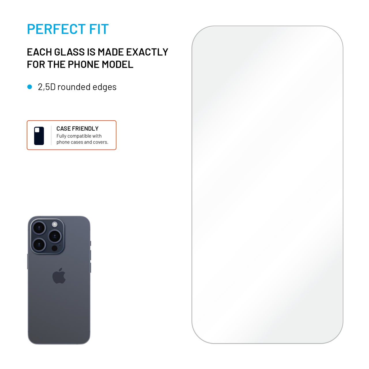 FIXED Ochranné tvrzené sklo pro Apple iPhone 15 Pro Max, čiré