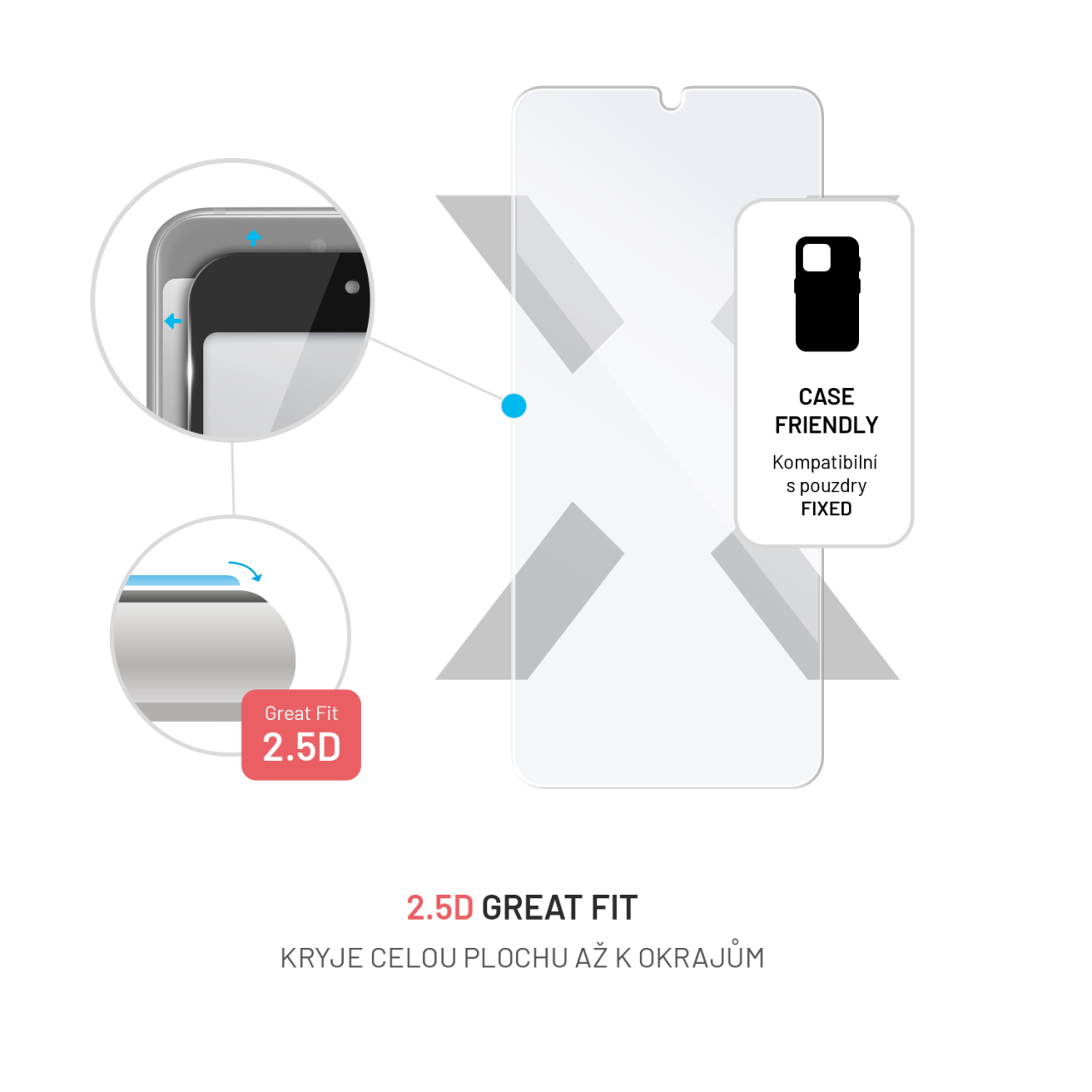 FIXED Ochranné tvrzené sklo pro Xiaomi Redmi 13C/13C 5G/POCO C65/POCO M6 5G, čiré