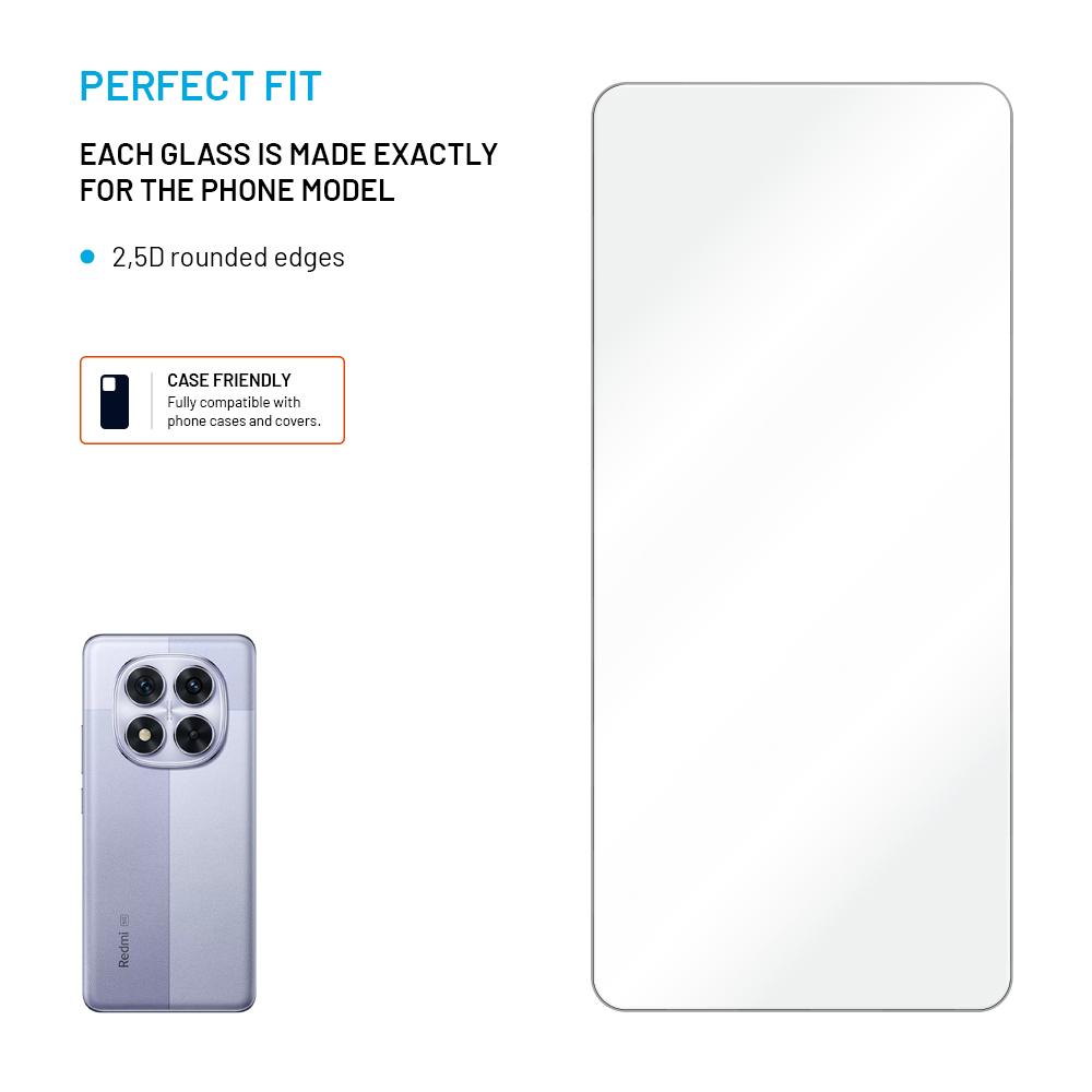 FIXED Ochranné tvrzené sklo pro Xiaomi Redmi Note 14 5G/POCO M7 Pro 5G, čiré