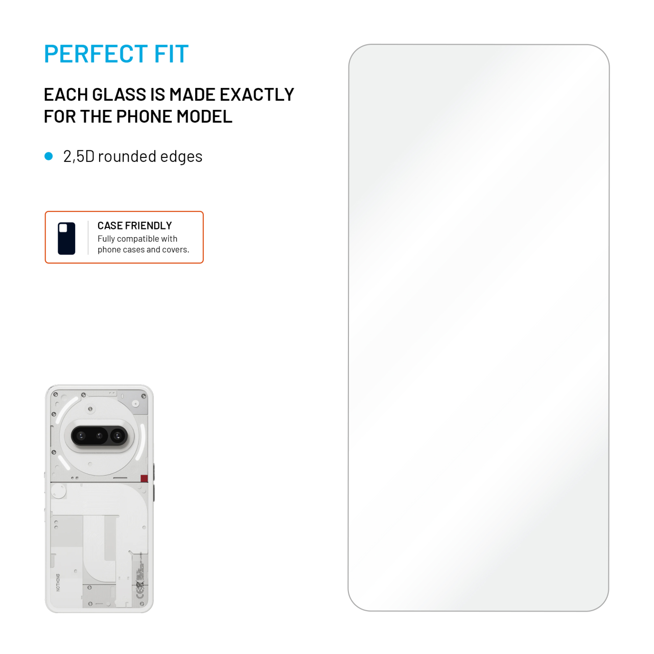 FIXED Ochranné tvrzené sklo pro Nothing Phone (3a) 5G/Pro 5G, čiré
