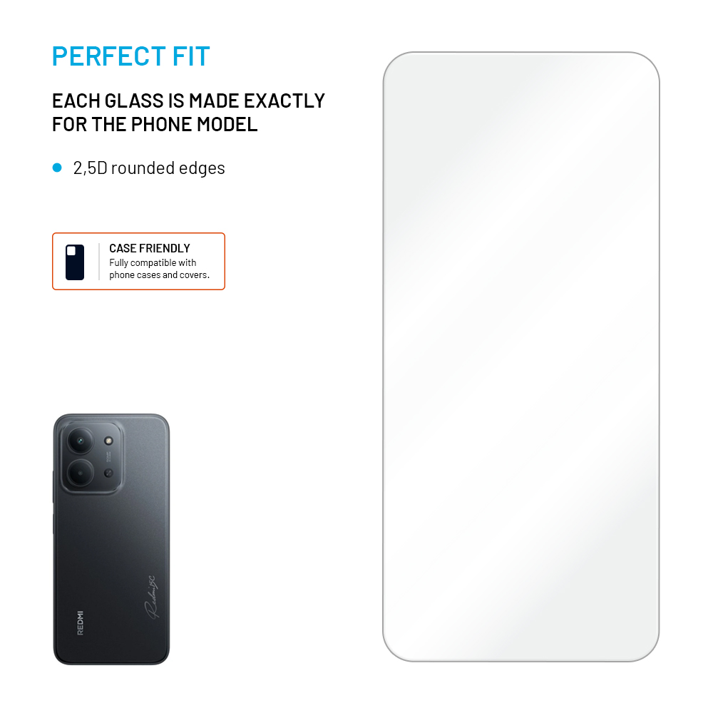 Tvrzené sklo FIXED Xiaomi Redmi 15C - čiré 0,25 mm