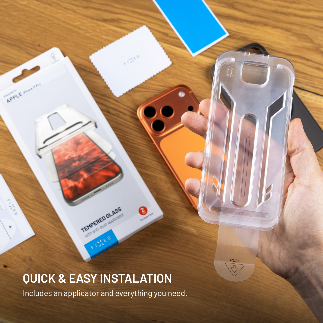 Tvrzené sklo na mobil Xiaomi Redmi A7 Pro - Fixed, 2 ks, s aplikátorem, čiré