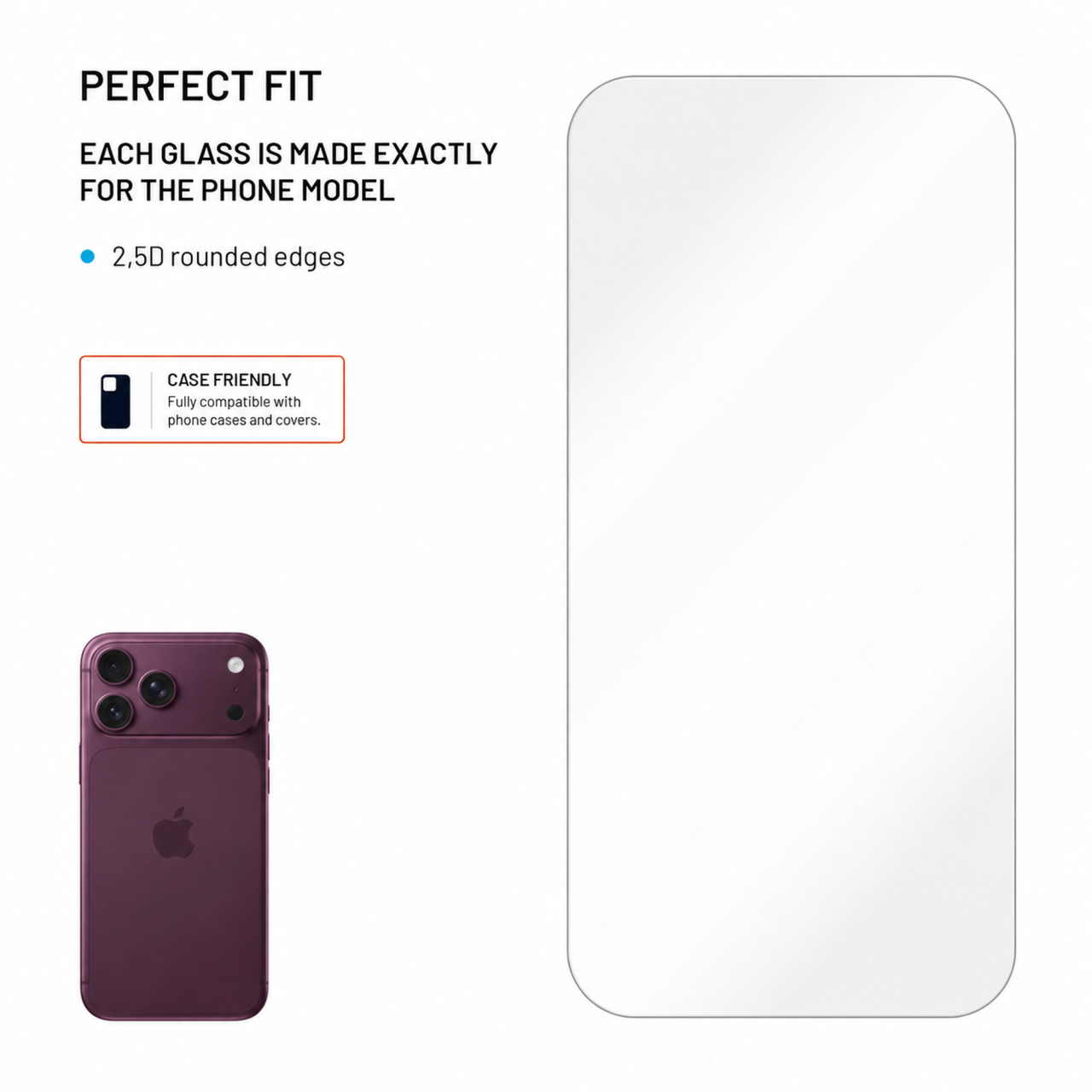 Tvrzené sklo na mobil Apple iPhone 18 Pro/17 Pro - Fixed, 2 ks, s aplikátorem, čiré
