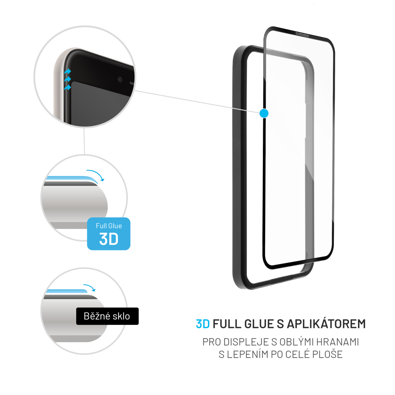 Ochranné tvrzené sklo FIXED 3D Full-Cover s aplikátorem pro Apple iPhone 13/13 Pro, černé