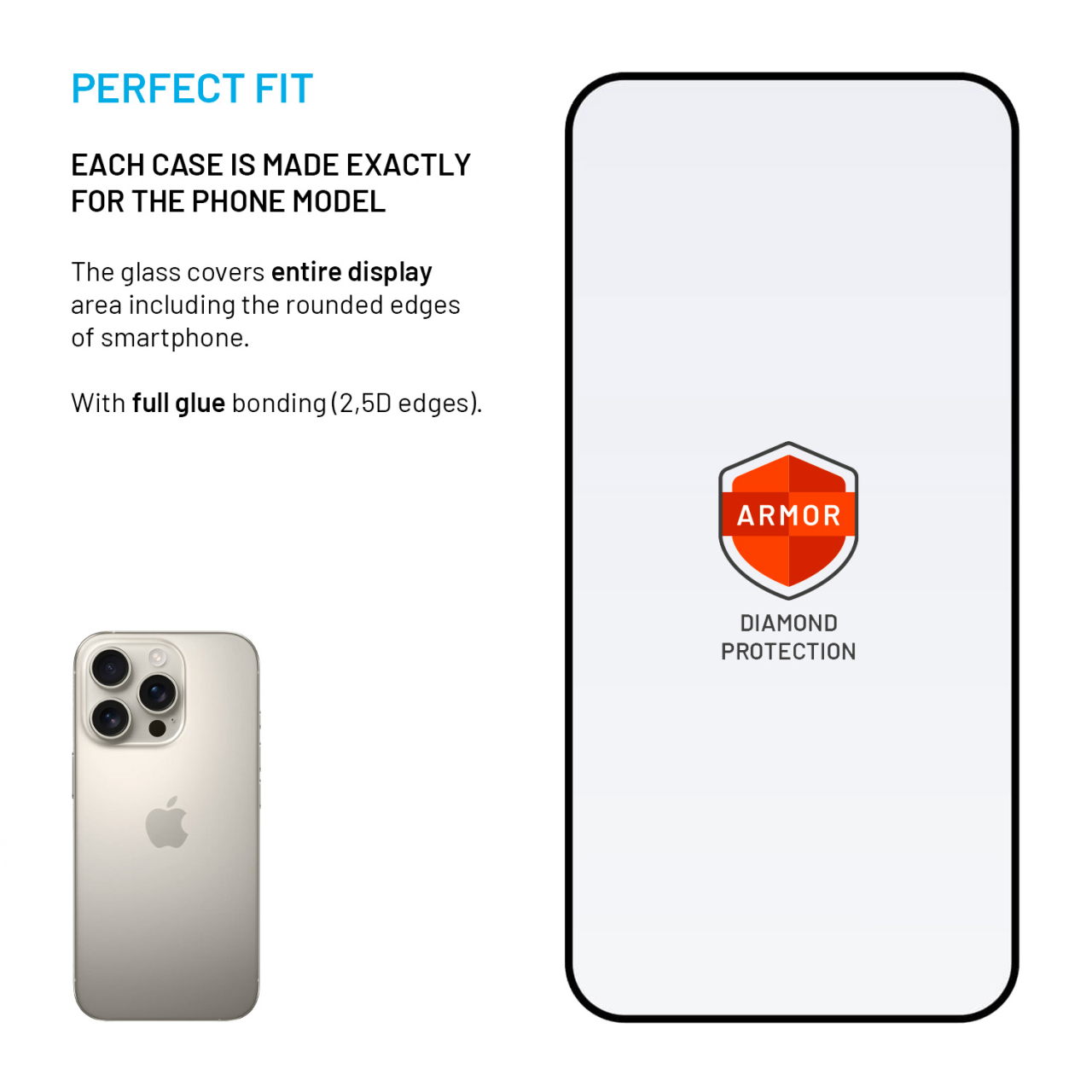 FIXED Ultra odolné tvrzené sklo Armor s Anti-dust aplikátorem a AR vrstvou pro Apple iPhone 16 Pro, černé